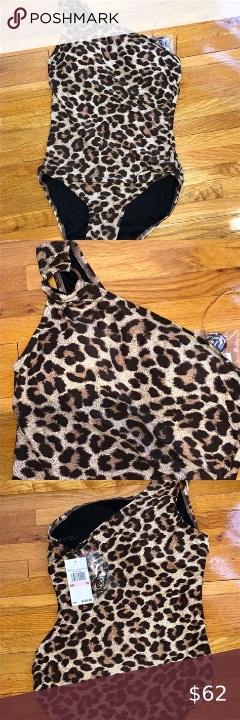 michael kors leopard tank one piece|michael kors swimsuit.